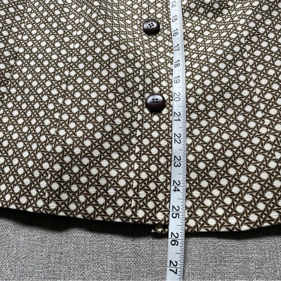 Talbots Rattan Cane Print 100% Cotton Fully Lined Button Up Jacket Office Work - Picture 8 of 12
